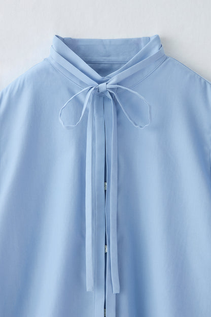 Audire bowtie volume blouse（Blue）