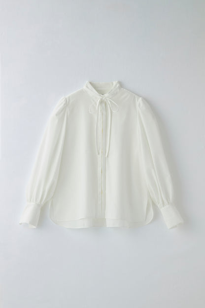 Audire bowtie volume blouse（White）