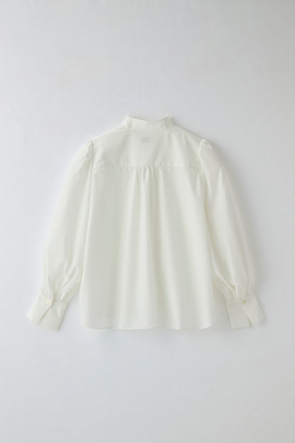 Audire bowtie volume blouse（White）