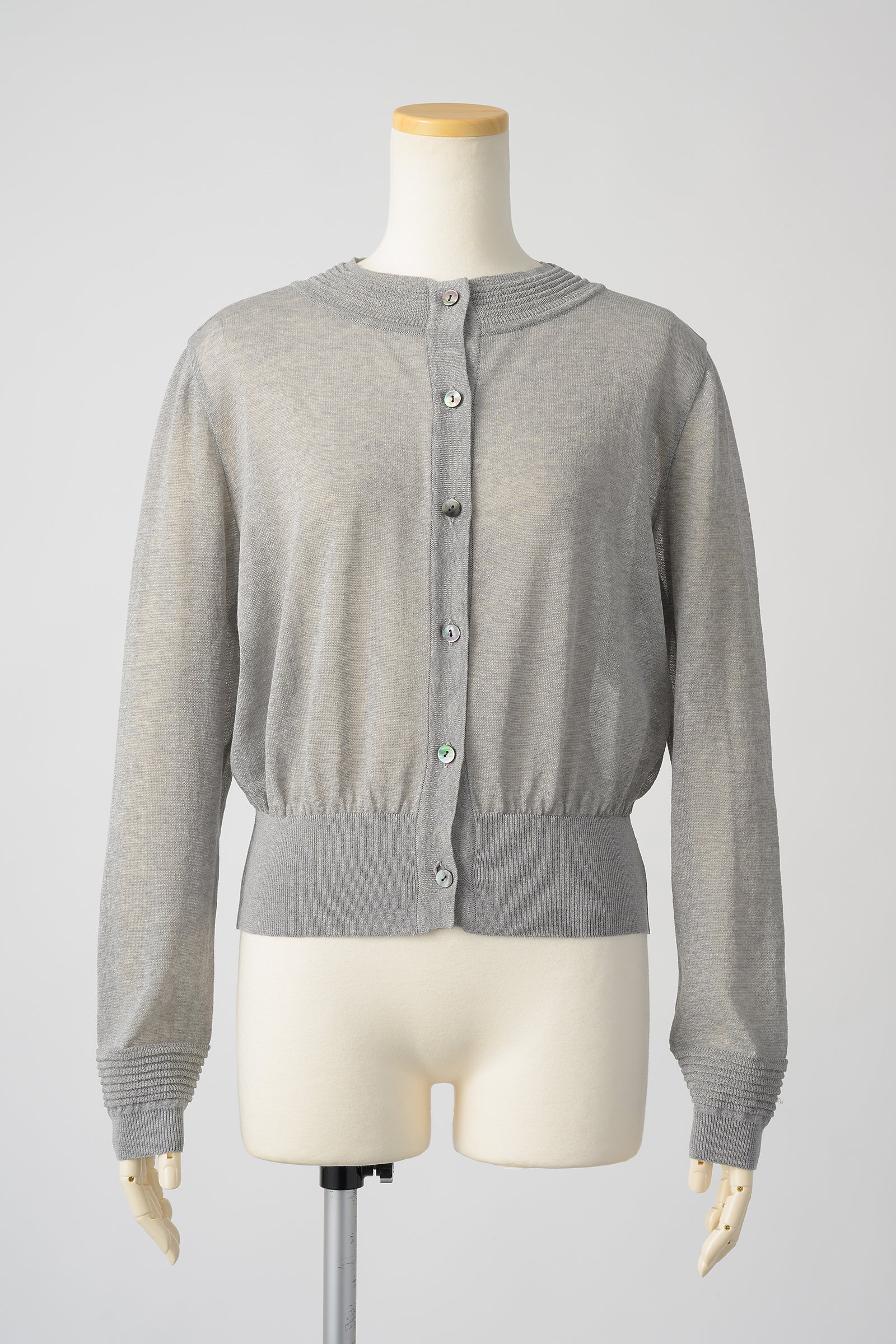 Slight glitter sheer cardigan (Light gray) – Audire