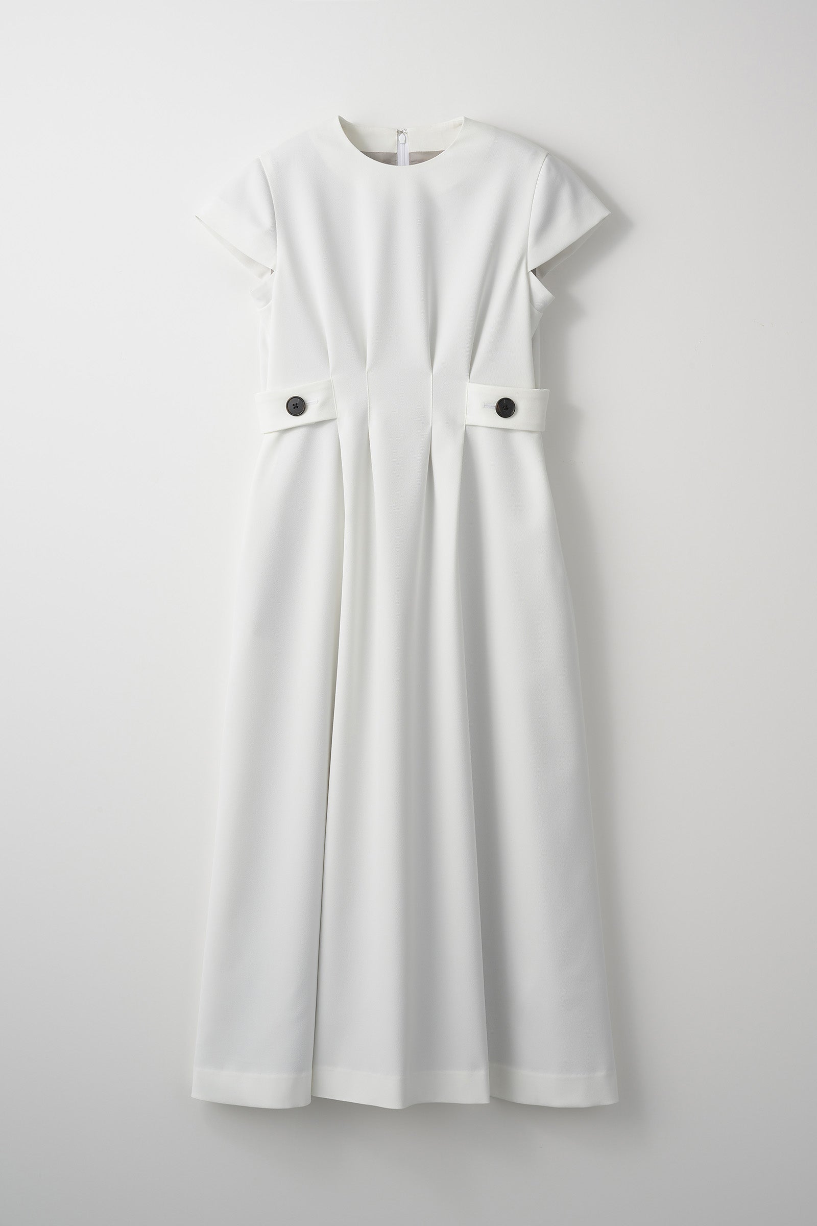 Waist tuck dress (White)