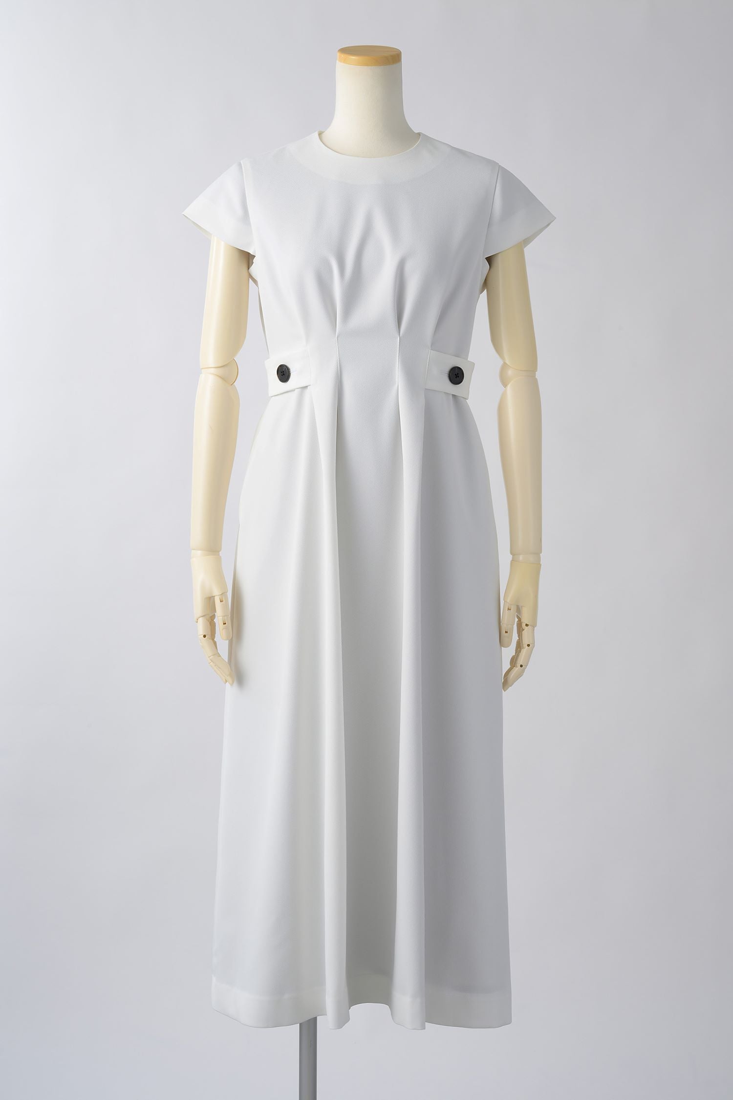 Waist tuck dress (White)