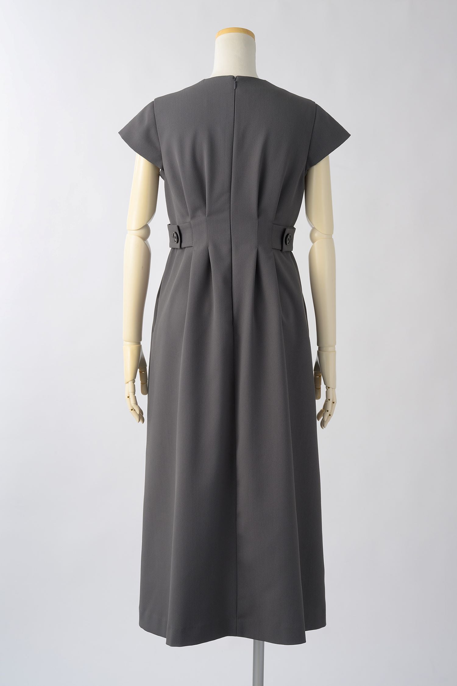 Waist tuck dress (Dark gray)