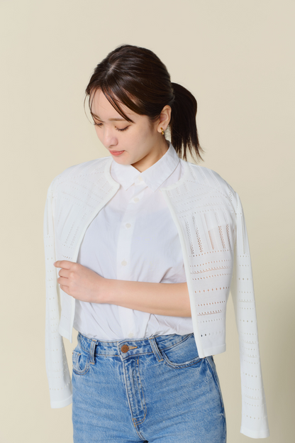 Milly knit cardigan (White)