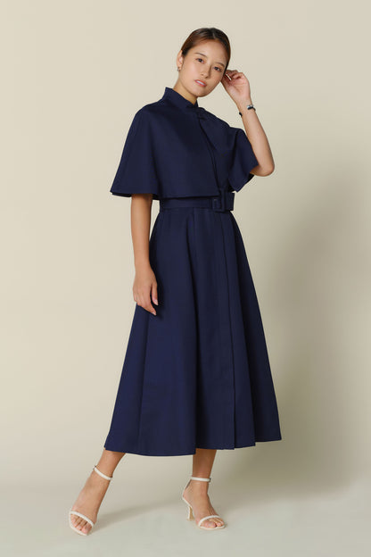 Palace cape dress (Navy)