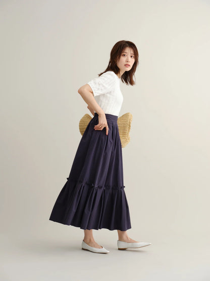 Jane half-sleeve knit tops (White)