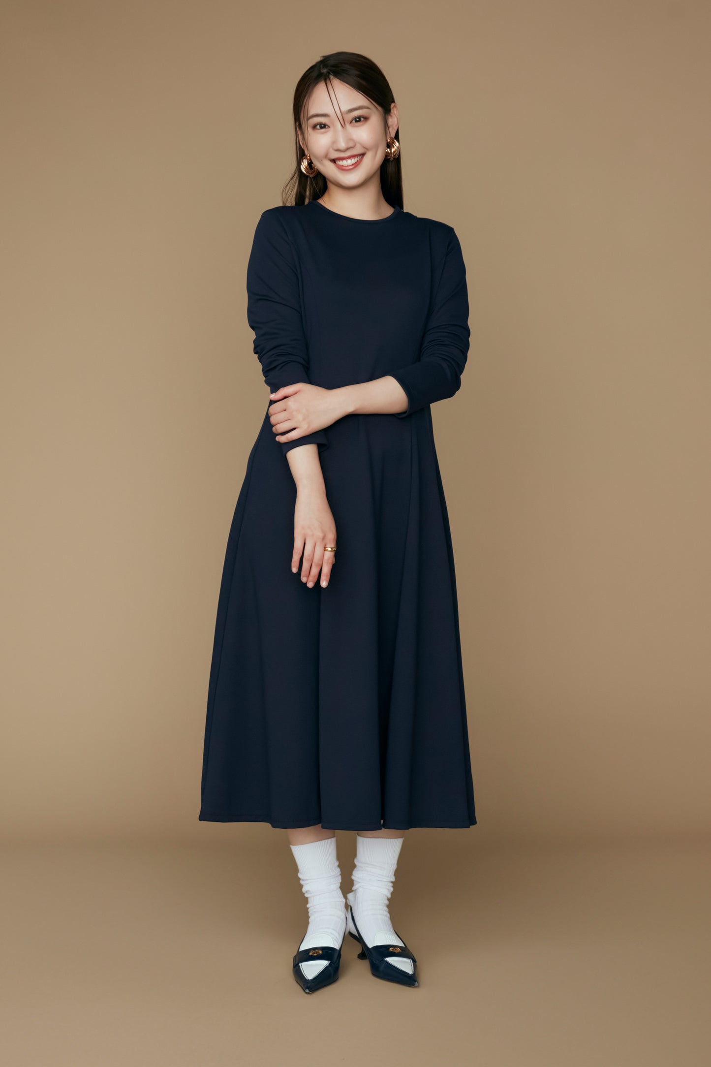 Daily jersey dress (Navy)