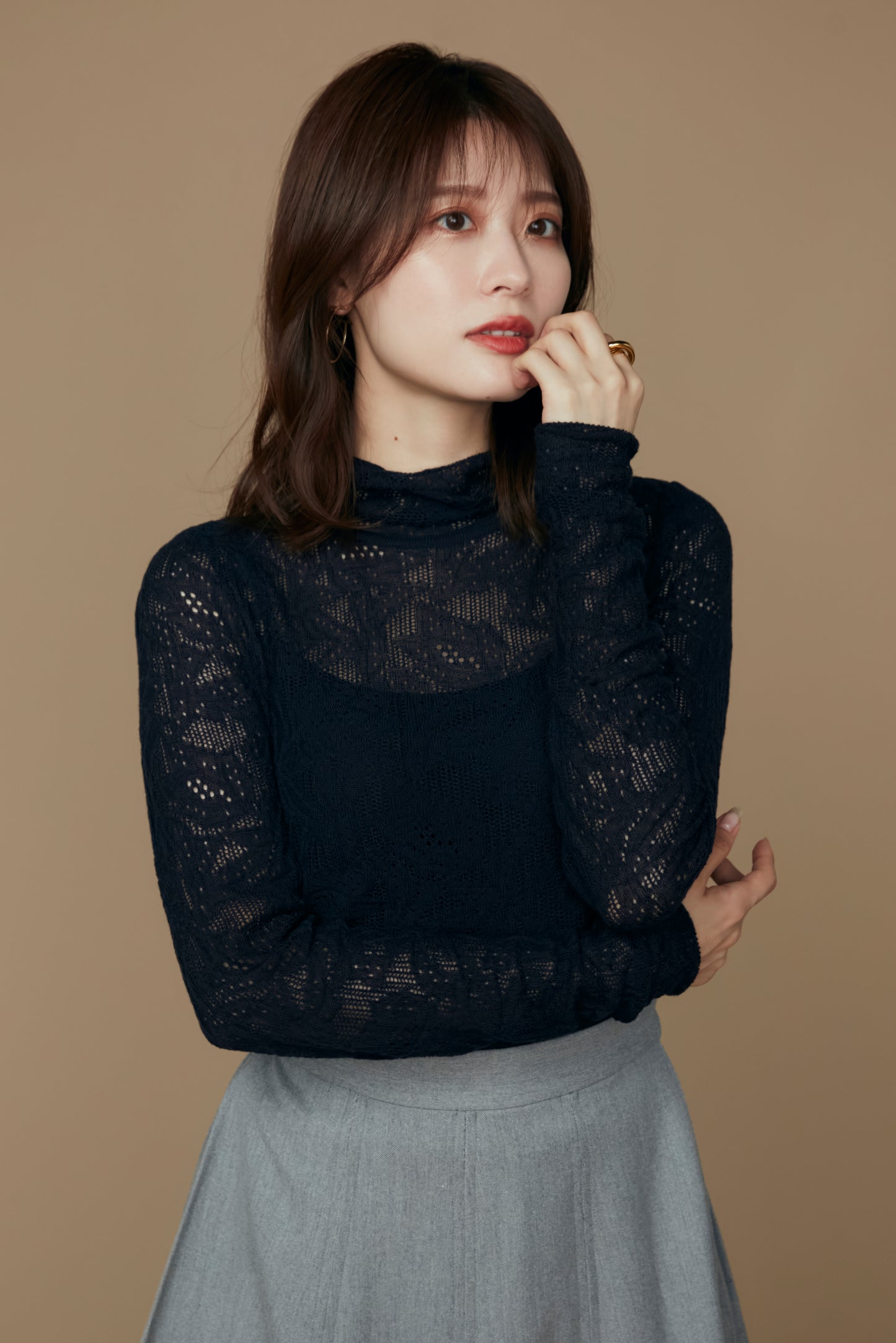 Grace knit tops (Dark navy)