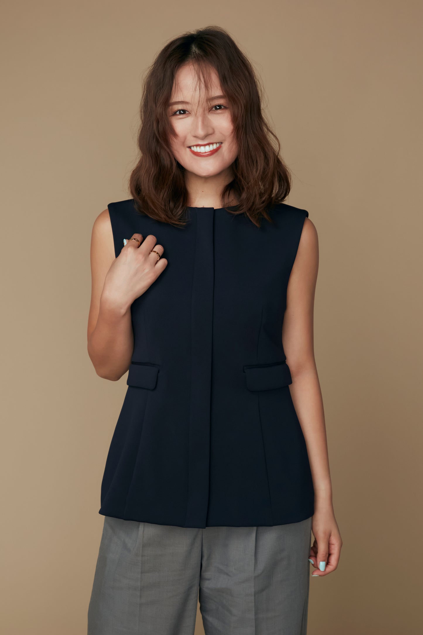 Roomy formal vest (Dark navy)