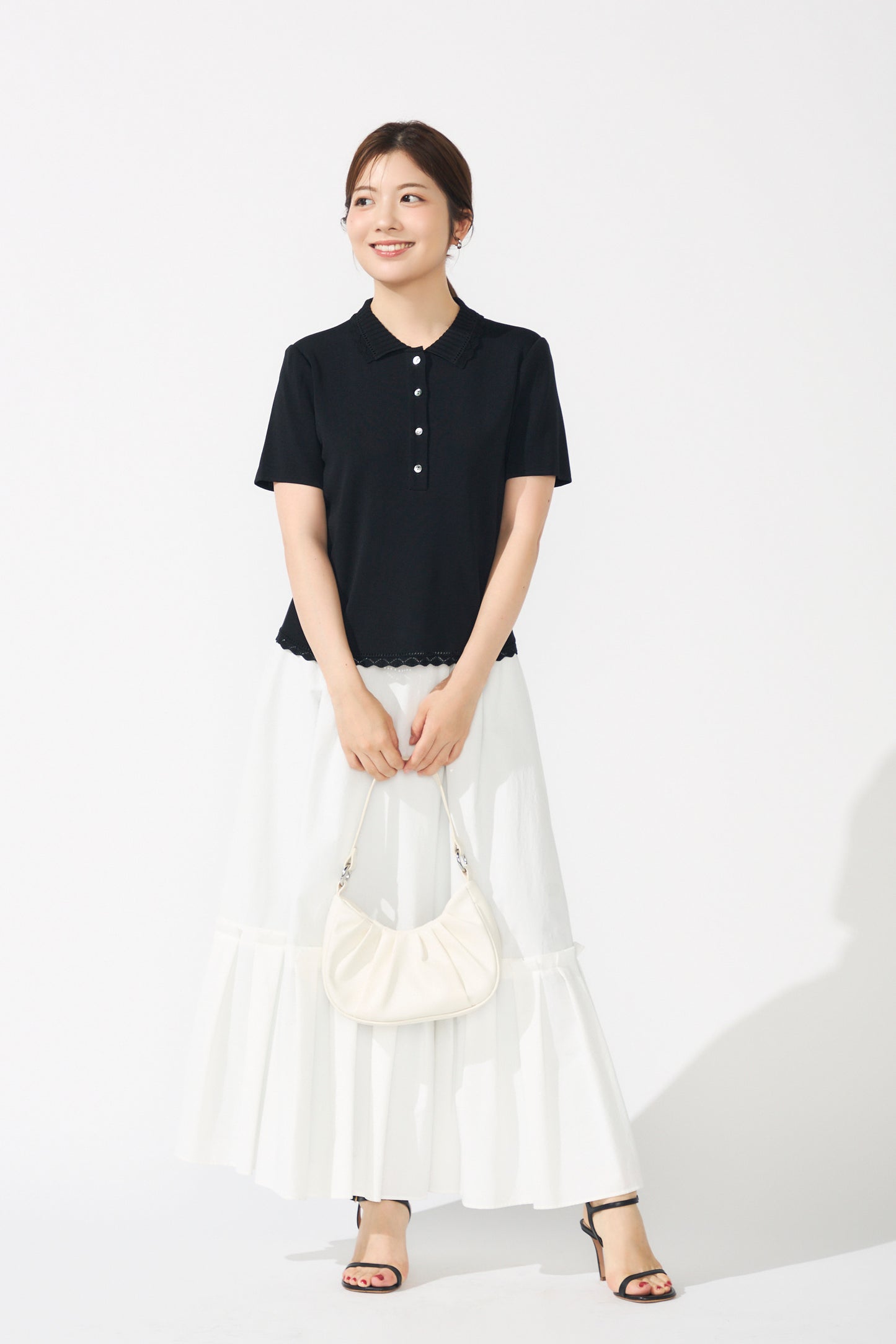 Origami tiered skirt (White)