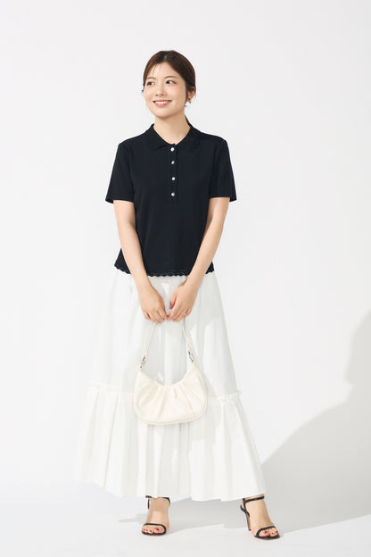 Origami tiered skirt (White)