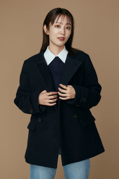 Audire melton coat (Dark navy)