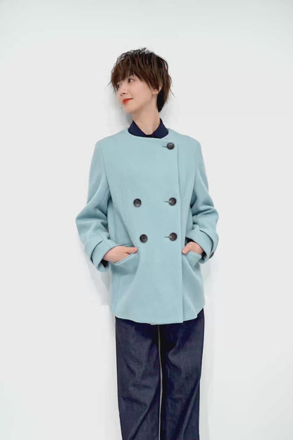 Audire melton coat (Ice blue)