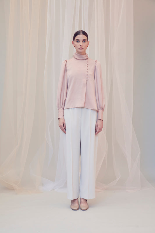 Audire drape blouse (Pink)