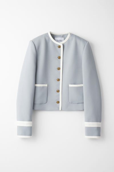Audire（アウディーレ）の「No collar box jacket」 No collar box jacket (Blue gray×Off white) – Audire