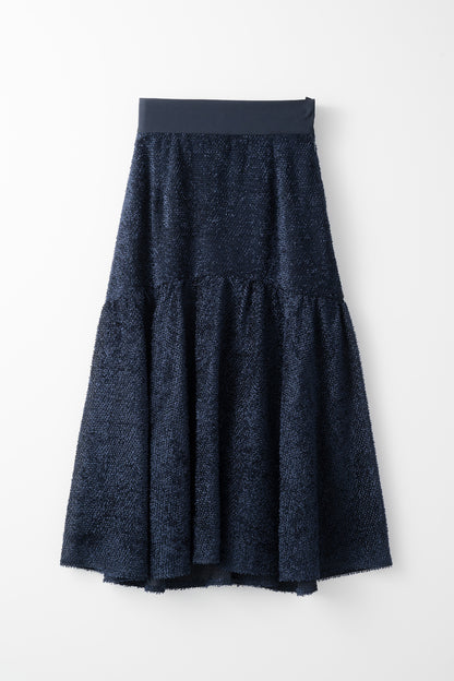 Airy jacquard skirt (Navy)