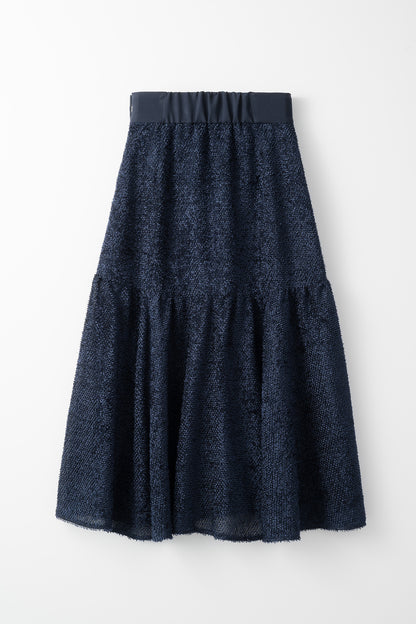 Airy jacquard skirt (Navy)